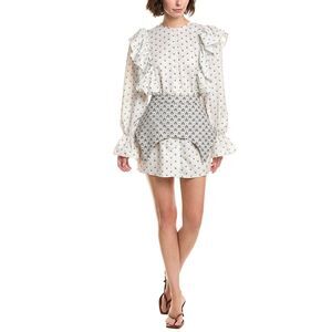 Abbey Womens Printed Mini Dress, White